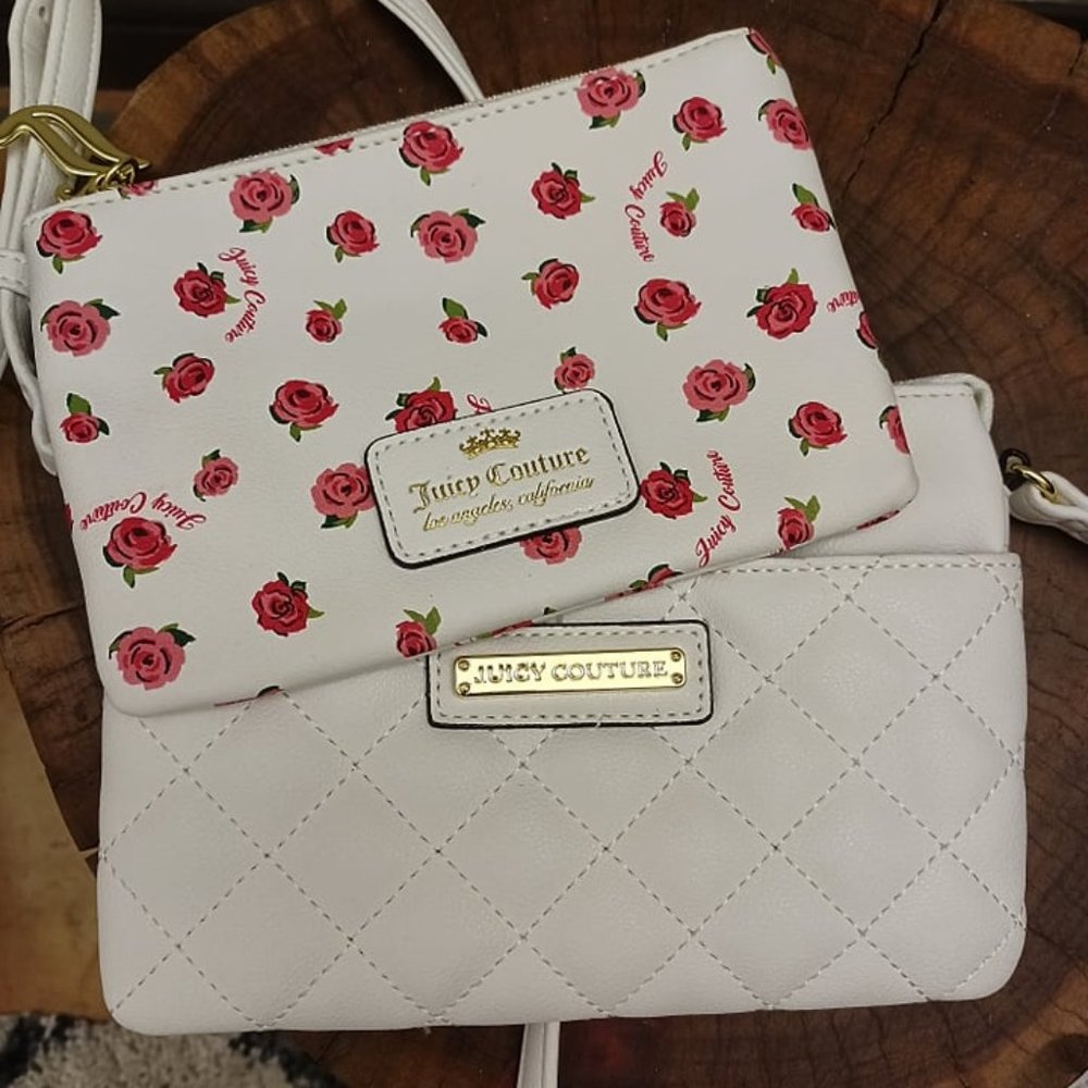 Juicy Couture faux leather white shoulder bag